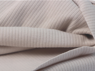 Sandy Beige | Ribbed Cotton Jersey Knit, 360gsm | 140cm Wide