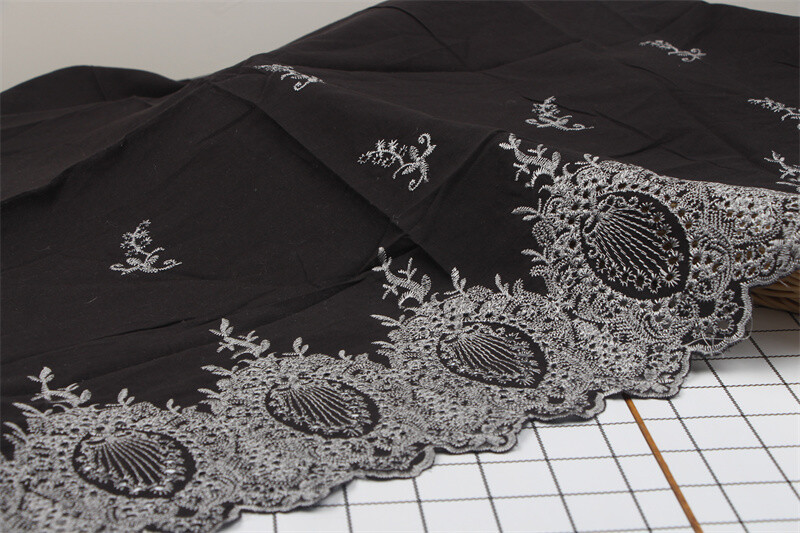 Elegance | Border Embroidered Cotton Voile | 130cm Wide
