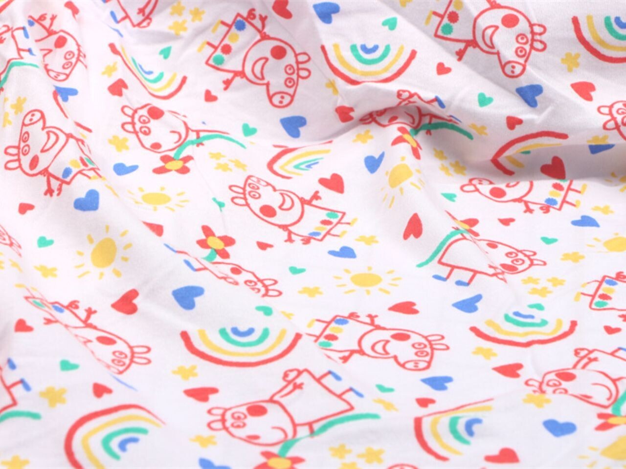 Peppa Drawing | Licensed Cotton Interlock Jersey, 180gsm | 175cm Wide - 0.6m Piece