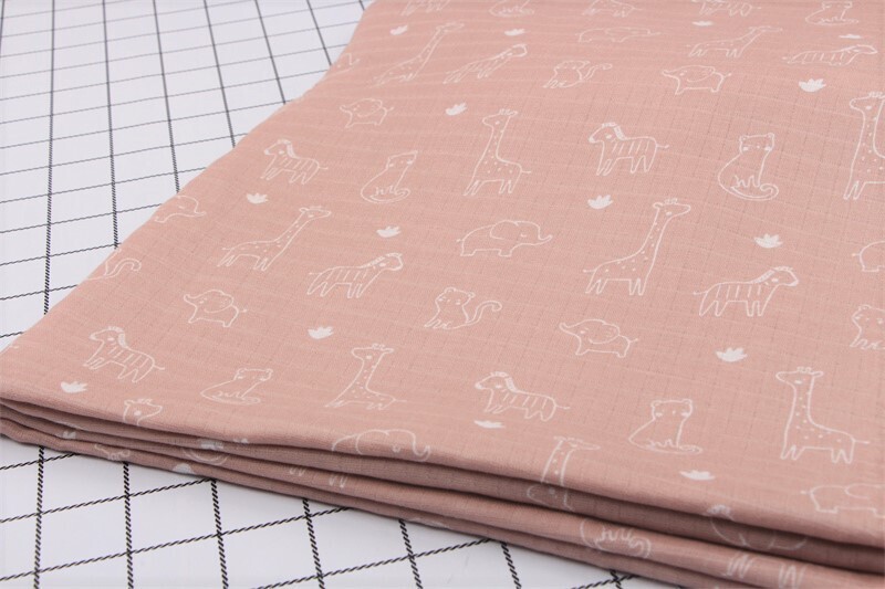 Nursery Animal, Dusty Rose | Double Gauze Muslin | 150cm wide