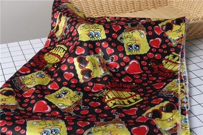 Spongebob Hearts | Licensed Satin | 150cm Wide