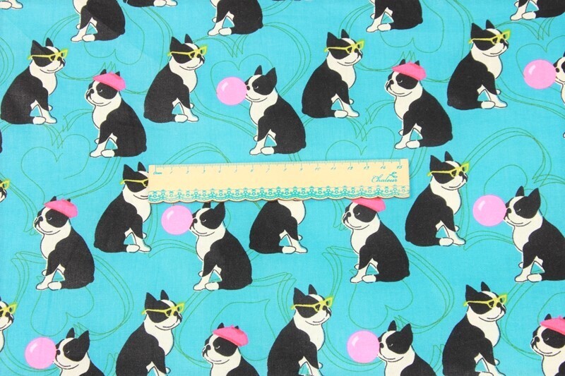 Cool Frenchies | Quilting Cotton | 145cm wide - 0.35m Piece