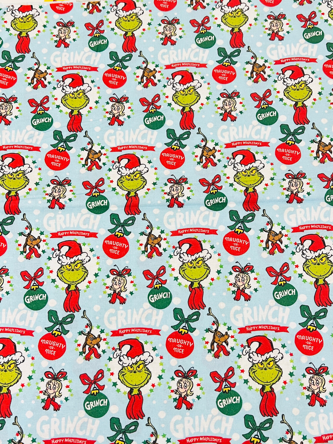Grinchmas Baubles Aqua | Licensed Quilting Cotton | 112cm wide