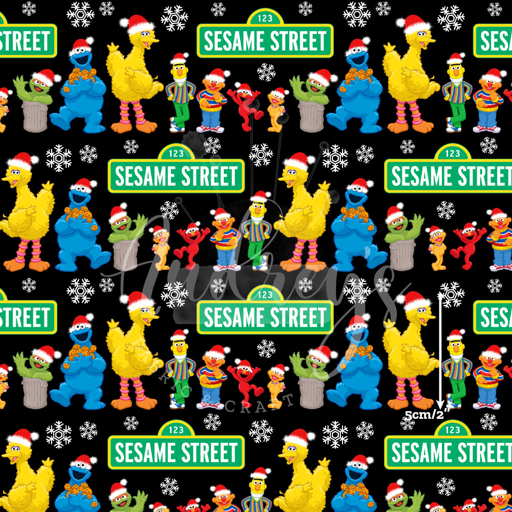 Sesame Street Xmas | Digital-Print Custom Cotton Woven | 145cm wide