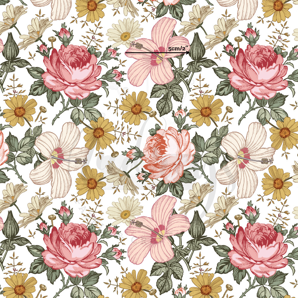 Aria, White | Digital-Print Cotton Woven | 145cm wide