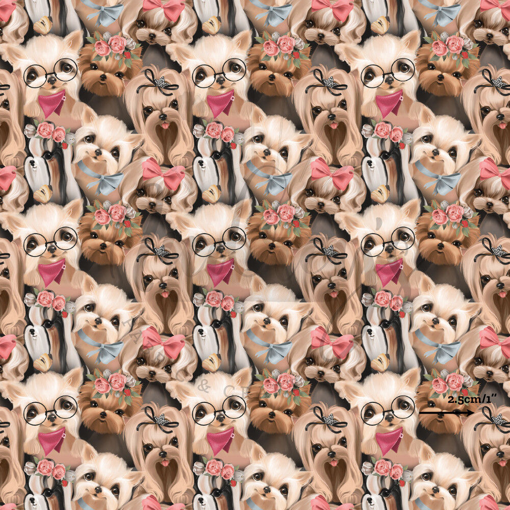 Stylish Pups | Digital-Print Cotton Woven | 145cm wide