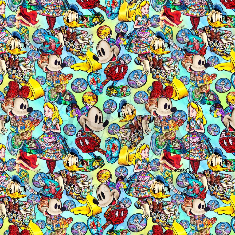 Disney Favourites Neon | Digital-Print Cotton Woven | 145cm wide