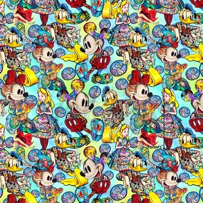 Disney Favourites Neon | Digital-Print Cotton Woven | 145cm wide
