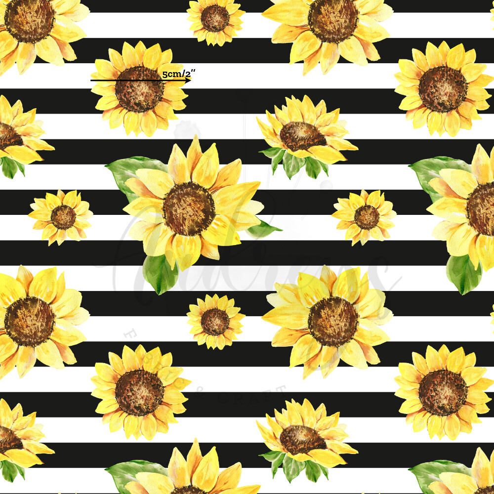 Sunflower Stripes | Digital-Print Cotton Woven | 145cm wide
