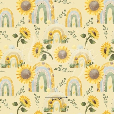 Sunflower Rainbow | Digital-Print Cotton Woven | 145cm wide