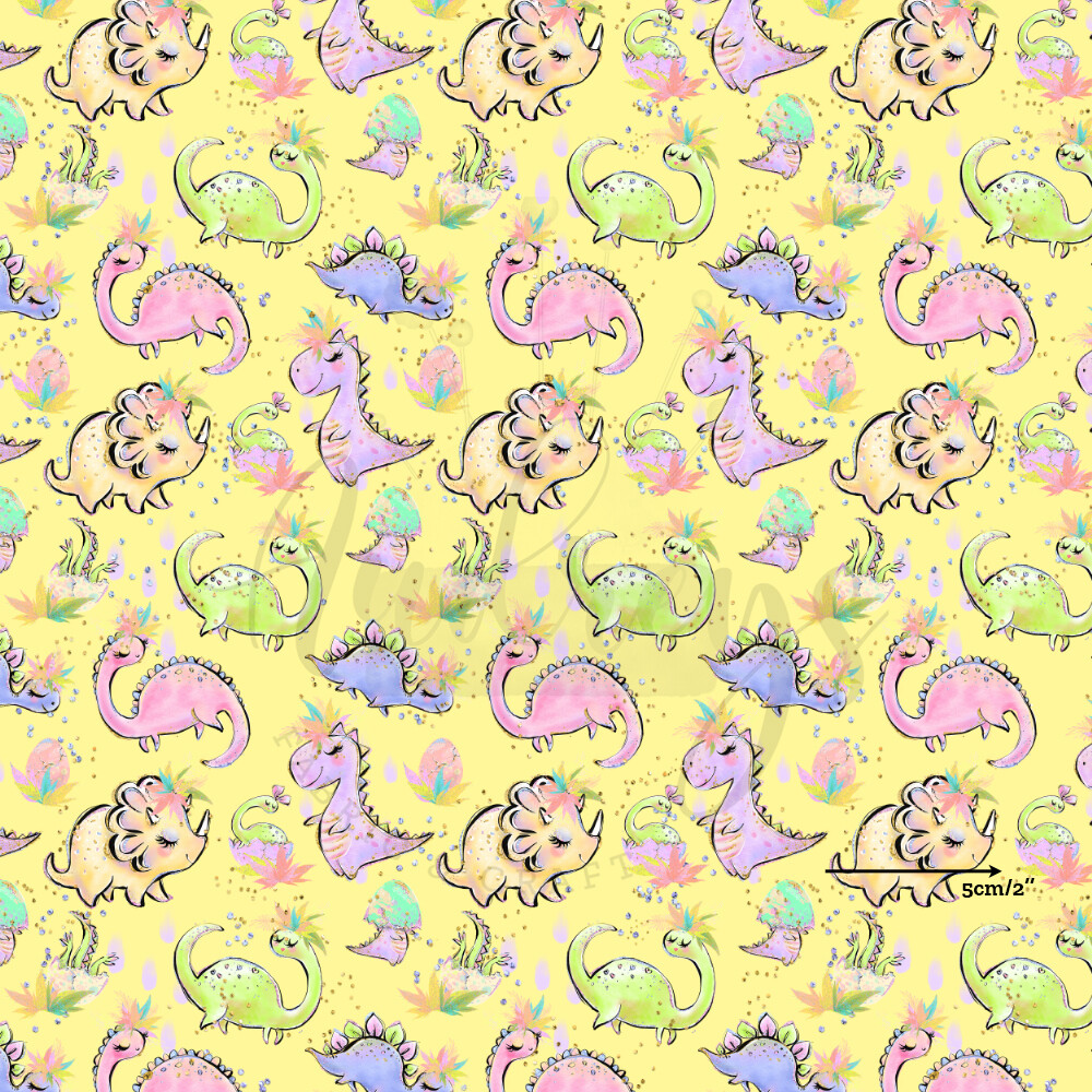 Pastel Dinos | Digital-Print Cotton Woven | 145cm wide