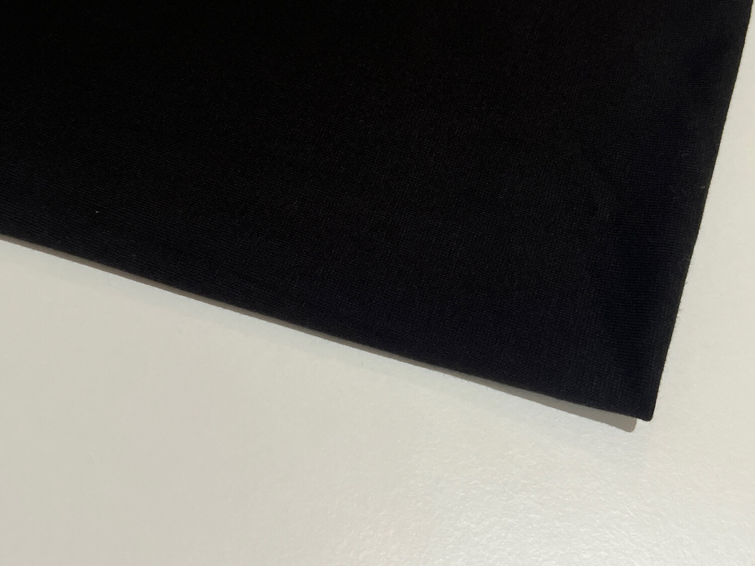 Black | Heavyweight 1x1 Ribbing | 160cm Wide