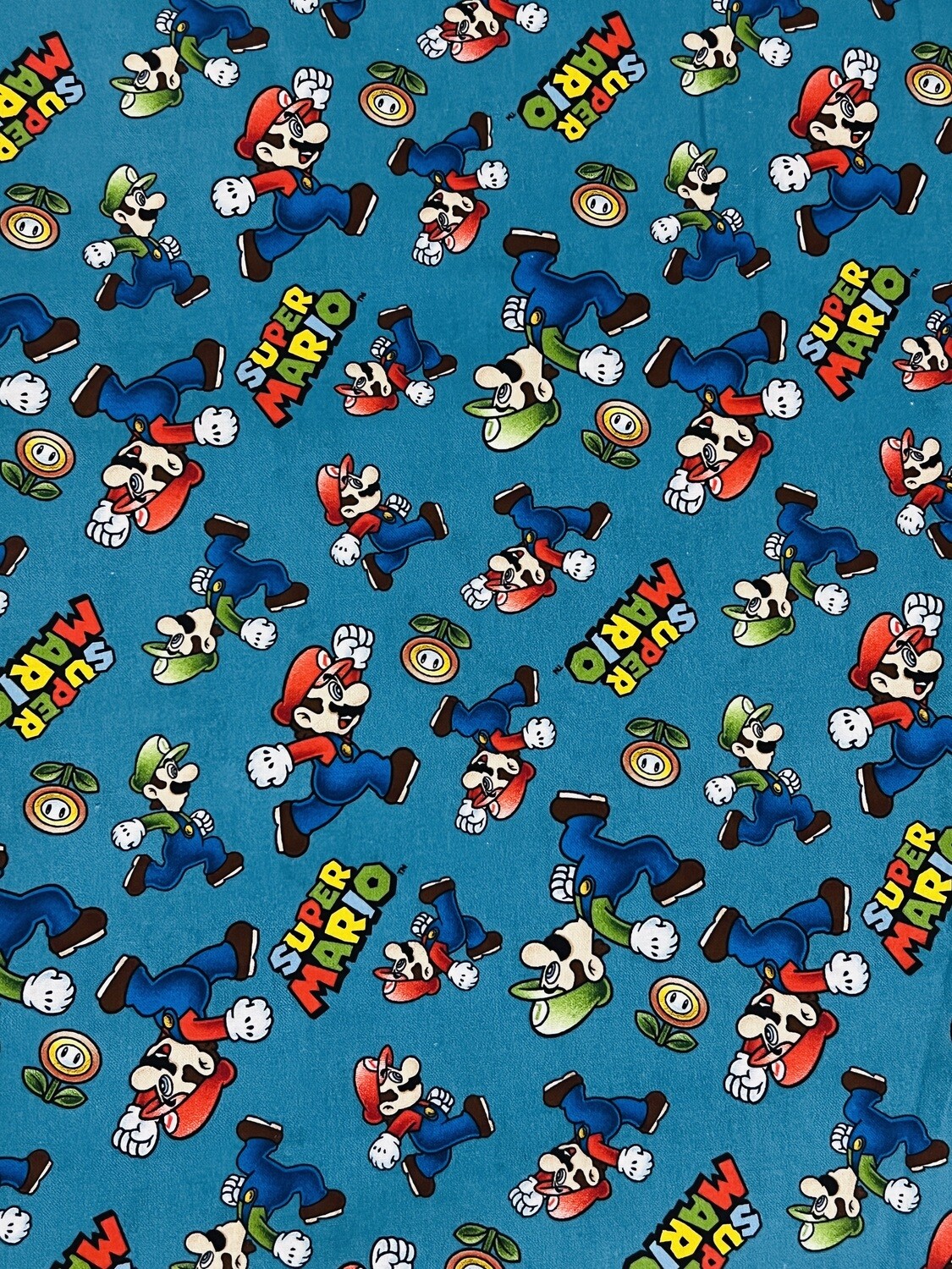 Mario Teal | Licensed Quilting Cotton | 112cm wide