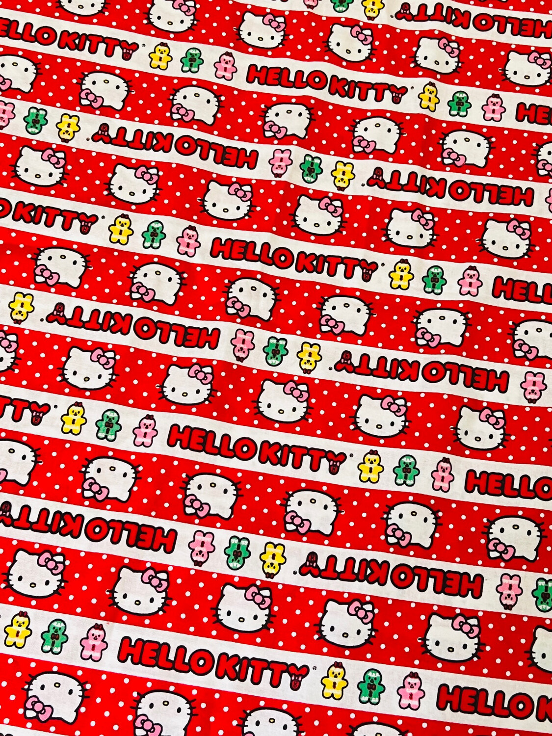 Hello Kitty Red Stripes | Licensed Quilting Cotton | 112cm wide