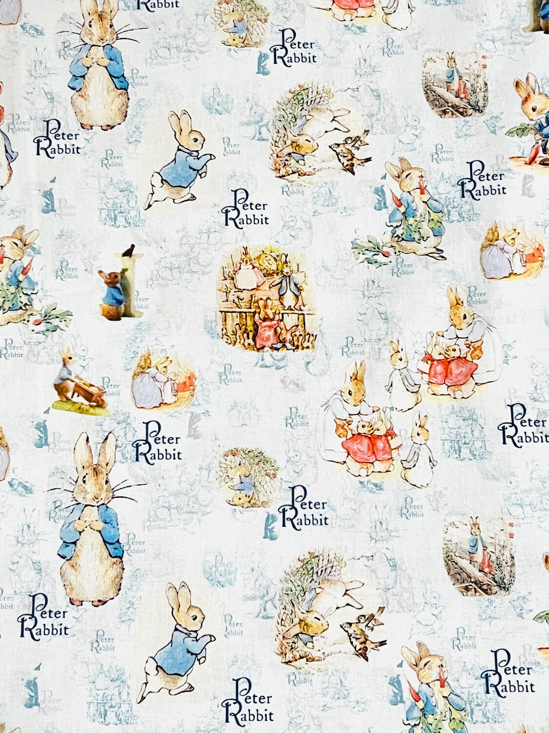 Peter Rabbit Vintage Blue | Licensed Quilting Cotton | 145cm wide - 0.65m Piece