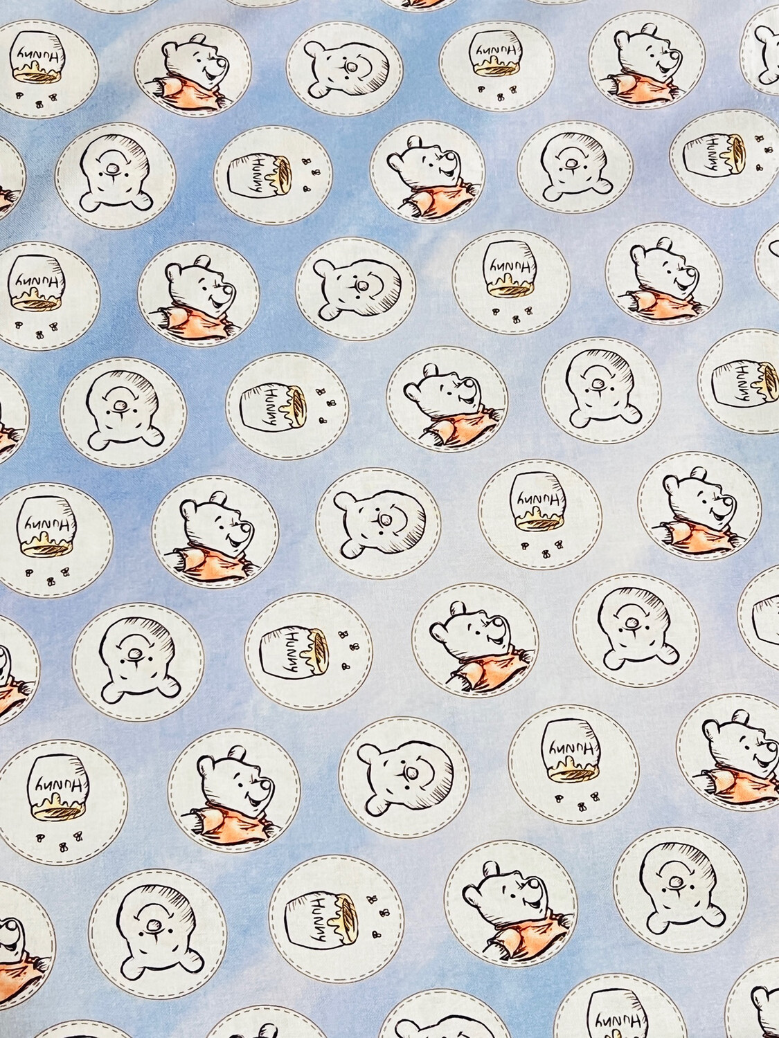 Winnie the Pooh Badges | Licensed Quilting Cotton | 145cm wide