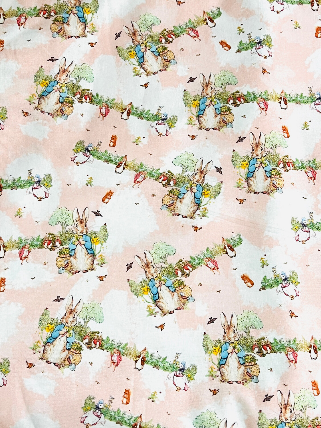 Peter Rabbit Toss Pink | Licensed Quilting Cotton | 145cm wide