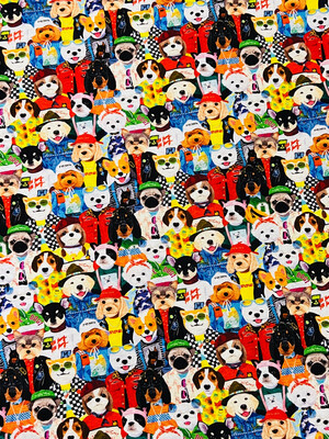 Dog Parade | Digital-Print Cotton Woven | 145cm wide