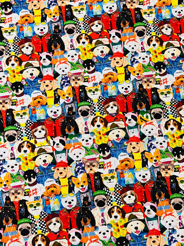 Dog Parade | Digital-Print Cotton Woven | 145cm wide
