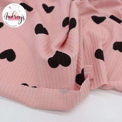Hearts | Ribbed Modal Spandex | 170cm Wide