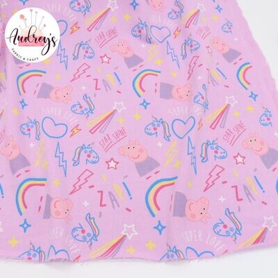 Peppa | Licensed Cotton French Terry | 185cm Wide