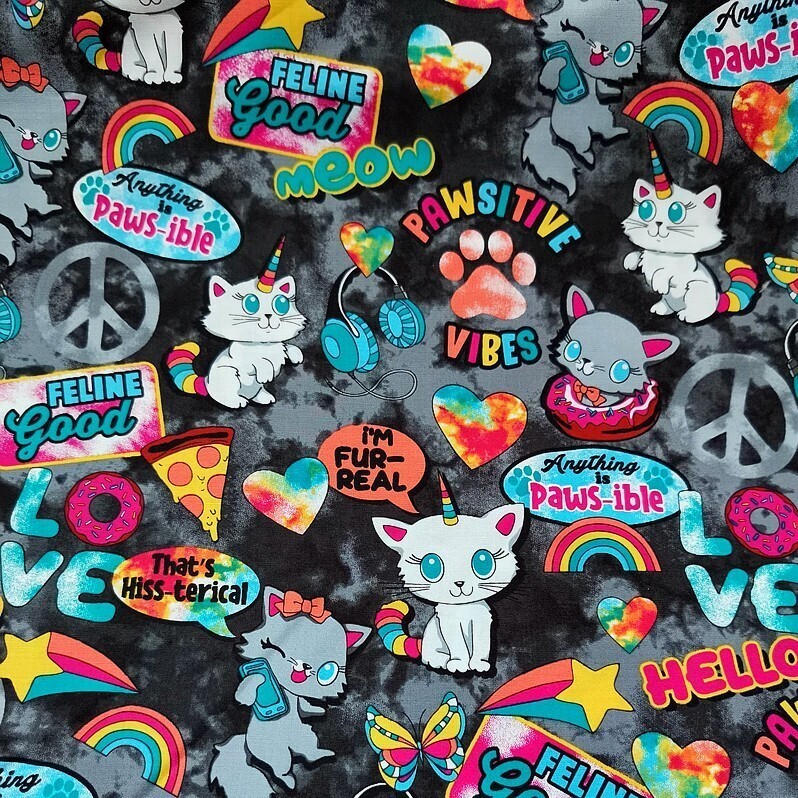 &quot;Feline&quot; Good | Stretch Cotton Woven | 145cm wide - 0.5m Piece