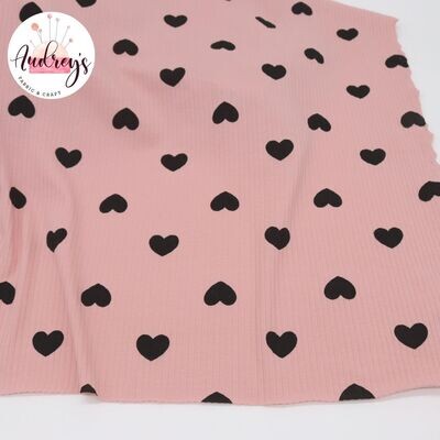 Hearts | Ribbed Modal Spandex | 170cm Wide