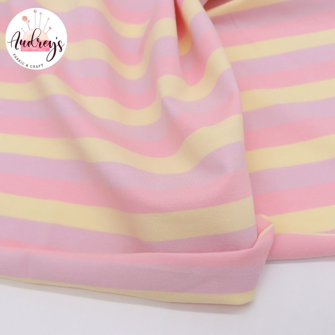 Candy Floss Stripes | Cotton Lycra, 220gsm | 180cm Wide