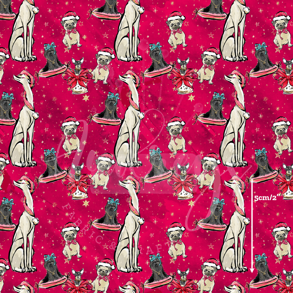 Xmas Pups | Custom Cotton Woven | 145cm wide