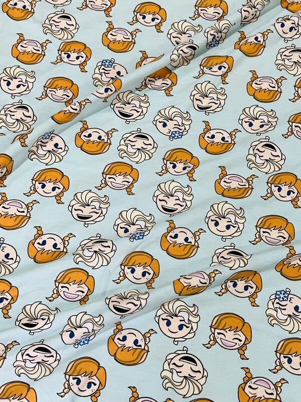 Elsa &amp; Anna | Licensed Cotton Lycra, 180gsm | 165cm Wide