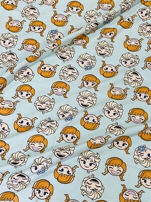 Elsa &amp; Anna | Licensed Cotton Lycra, 180gsm | 165cm Wide