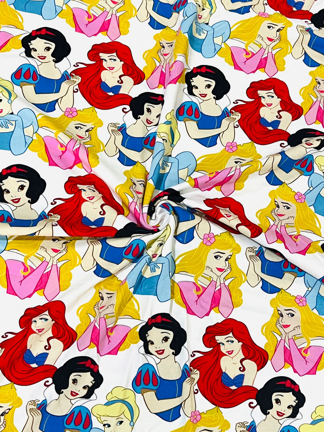 Princesses Stacked | Licensed Cotton Lycra, 240gsm | 160cm Wide - 1m Piece