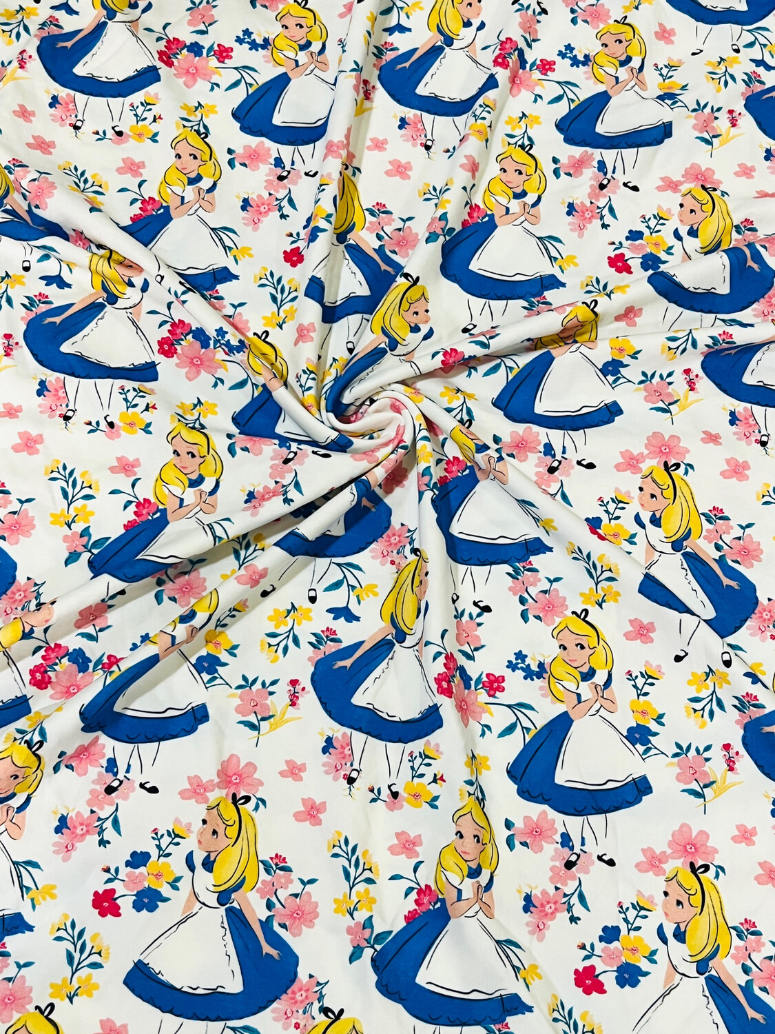 Alice Floral | Licensed Cotton Lycra, 240gsm | 160cm Wide