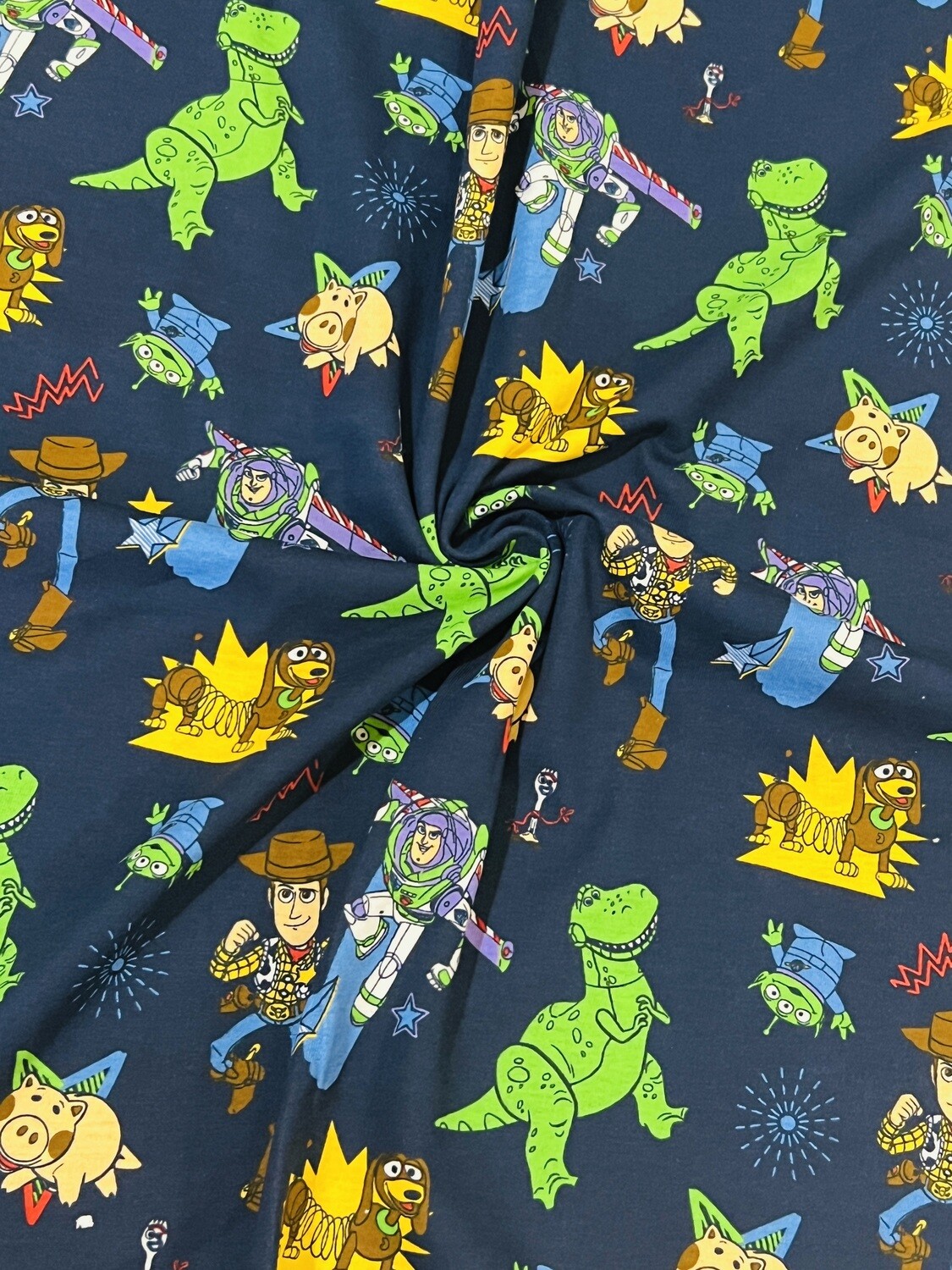 Toy Story Navy | Licensed Cotton Jersey, 170gsm | 170cm Wide - 0.85m Piece