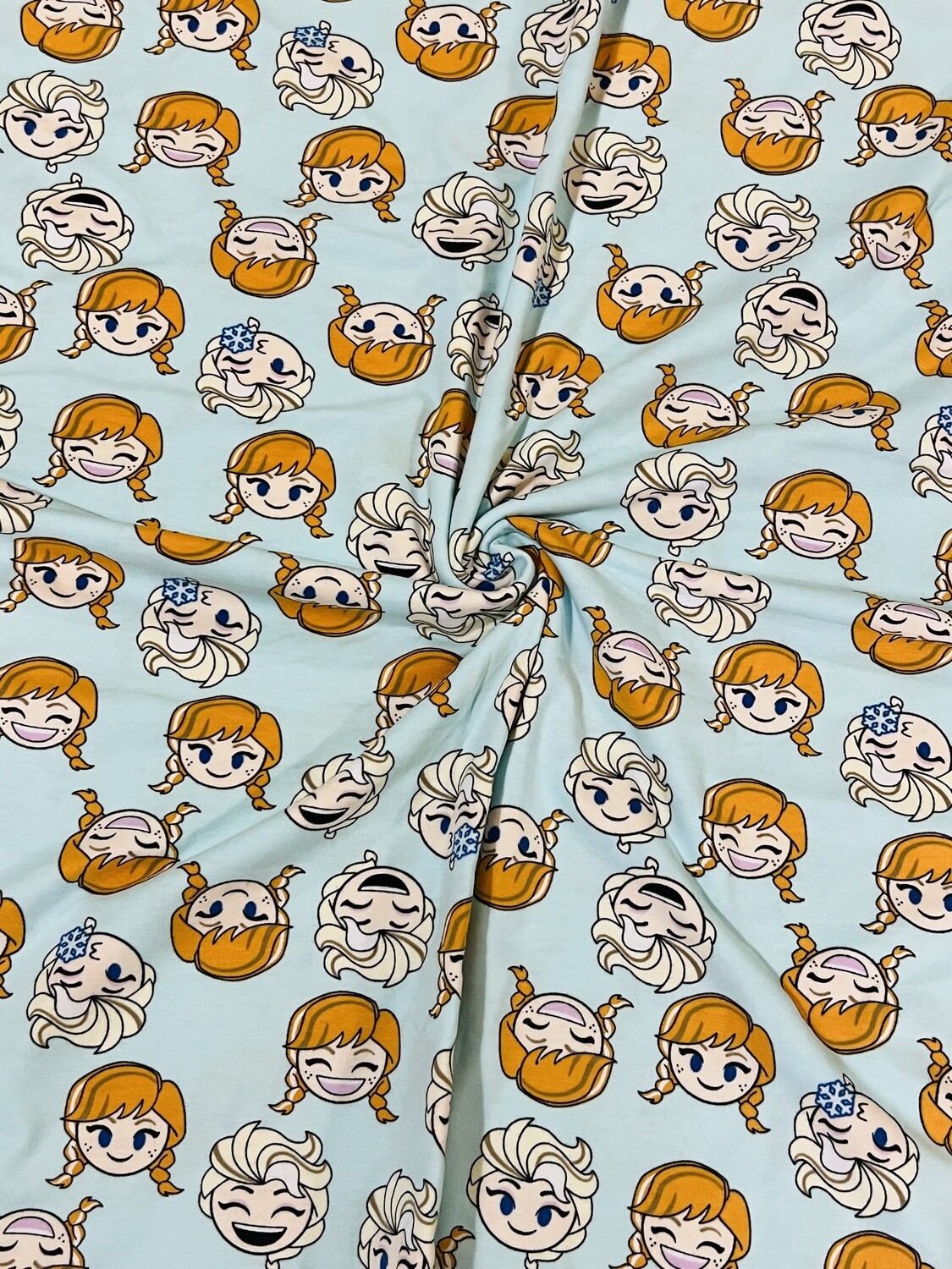 Elsa &amp; Anna | Licensed Cotton Lycra, 180gsm | 165cm Wide