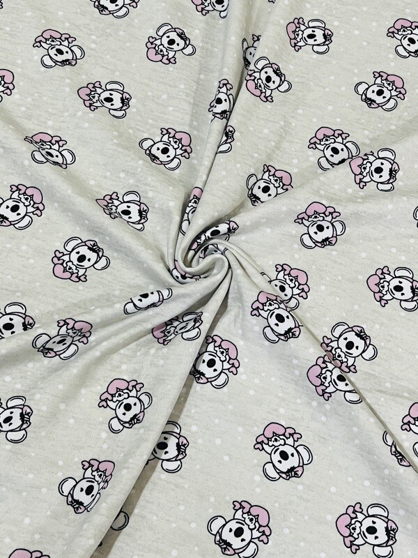 Cute Koala | Single Brushed Poly Jersey, 150gsm | 165cm Wide