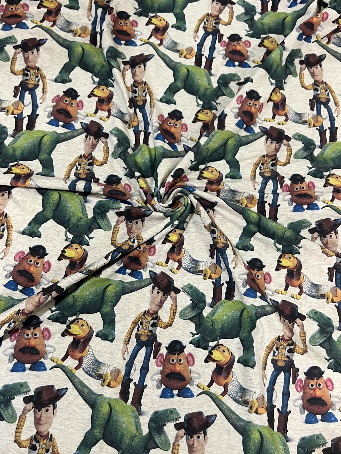 Woody Stacked | Licensed Cotton Lycra, 240gsm | 160cm Wide - 0.45m Piece