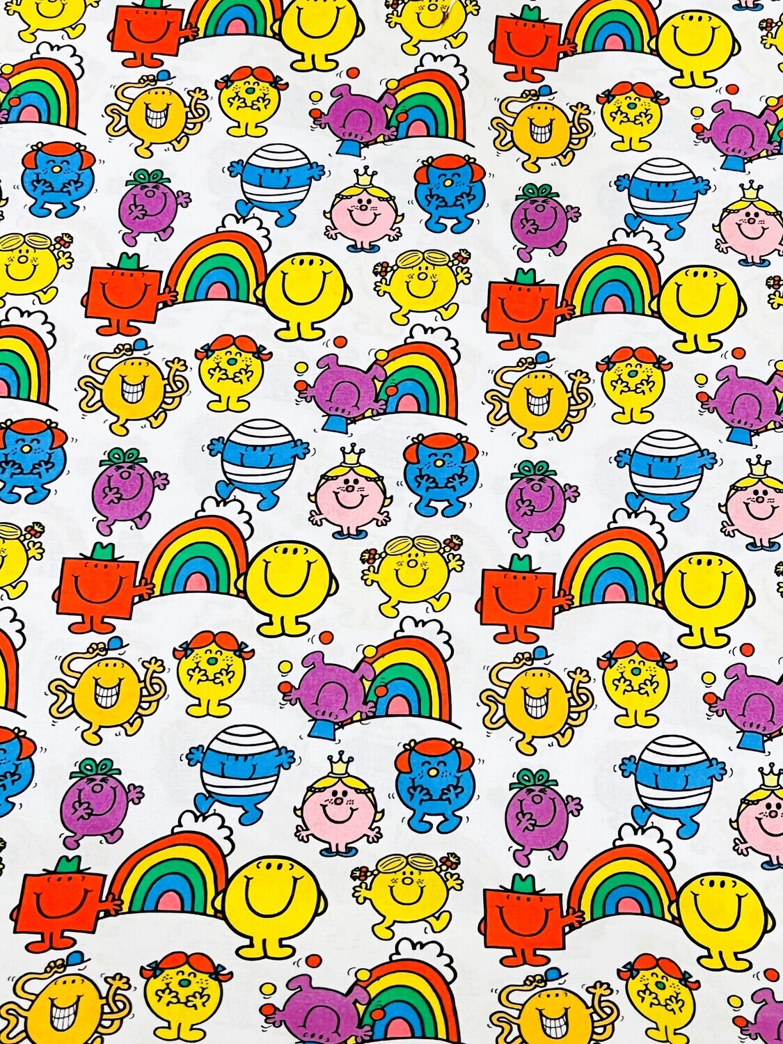 Mr Men &amp; Little Miss, Allover | Licensed Quilting Cotton | 112cm wide - 0.3m Piece
