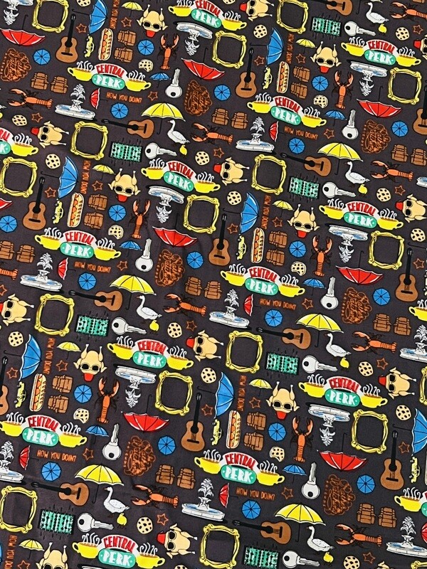 Friends Central Perk Brown | Licensed Quilting Cotton | 112cm wide