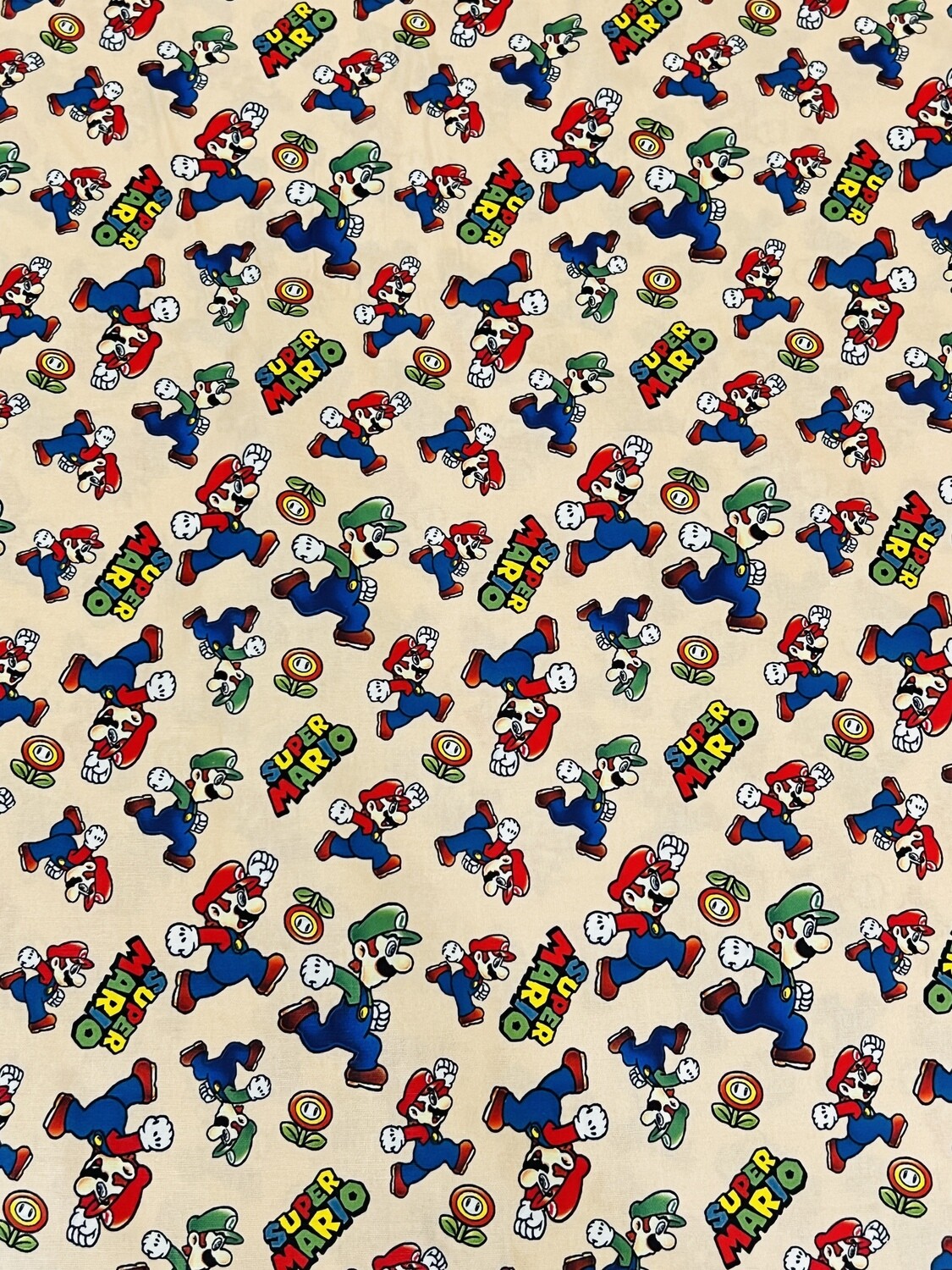 Mario Cream | Licensed Quilting Cotton | 112cm wide - 1.15m Piece
