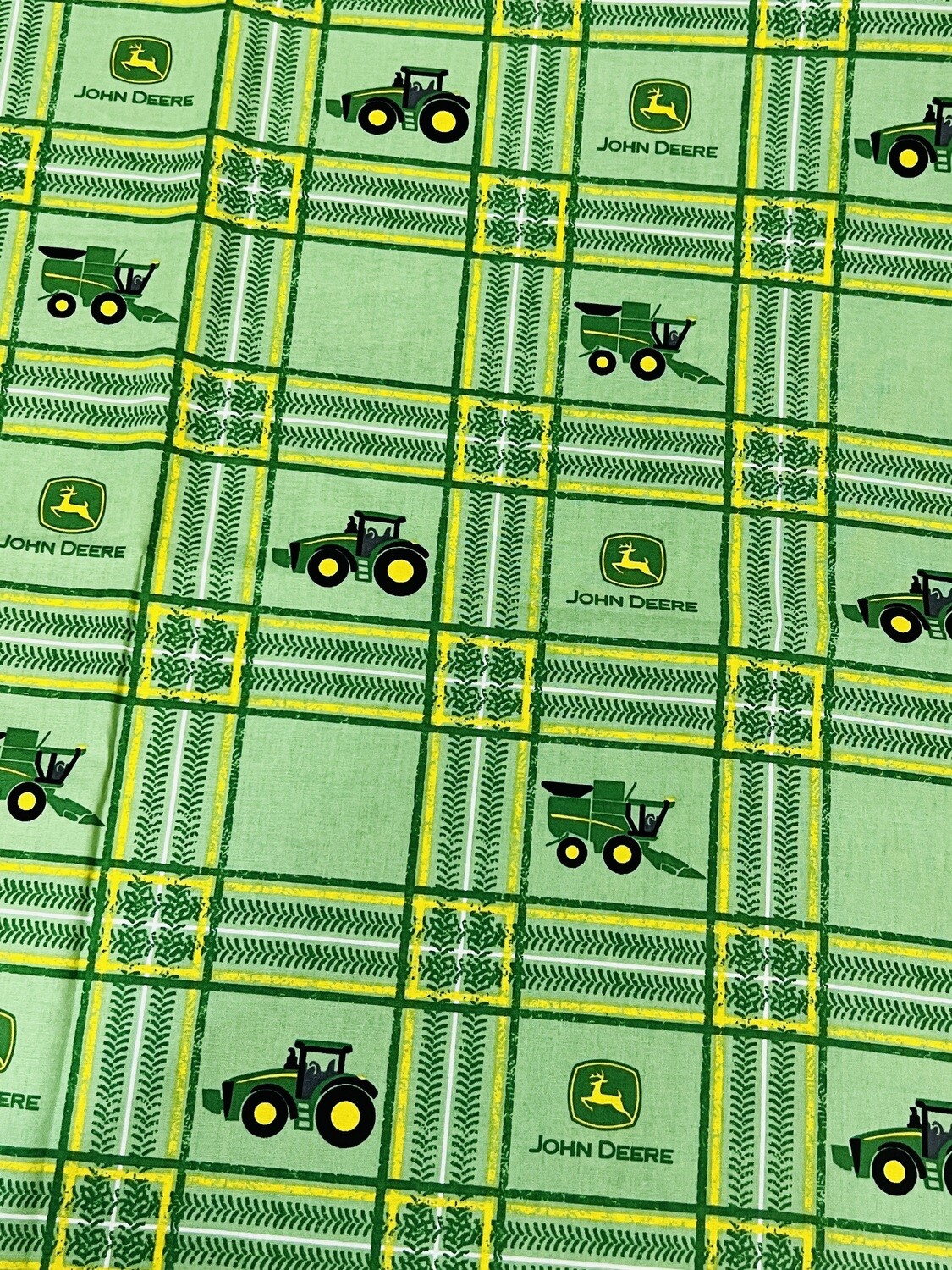 Classic Plaid, John Deere | Licensed Quilting Cotton | 112cm Wide - 1m Piece