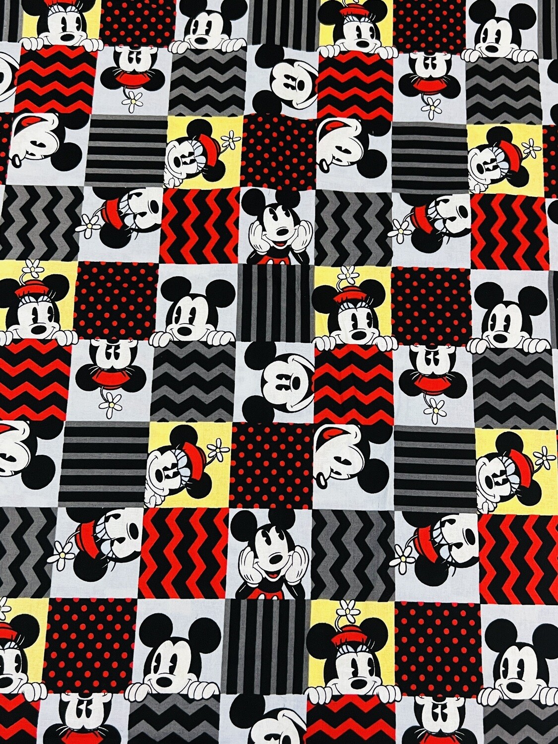 Mickey &amp; Minnie Patch | Licensed Quilting Cotton | 112cm wide