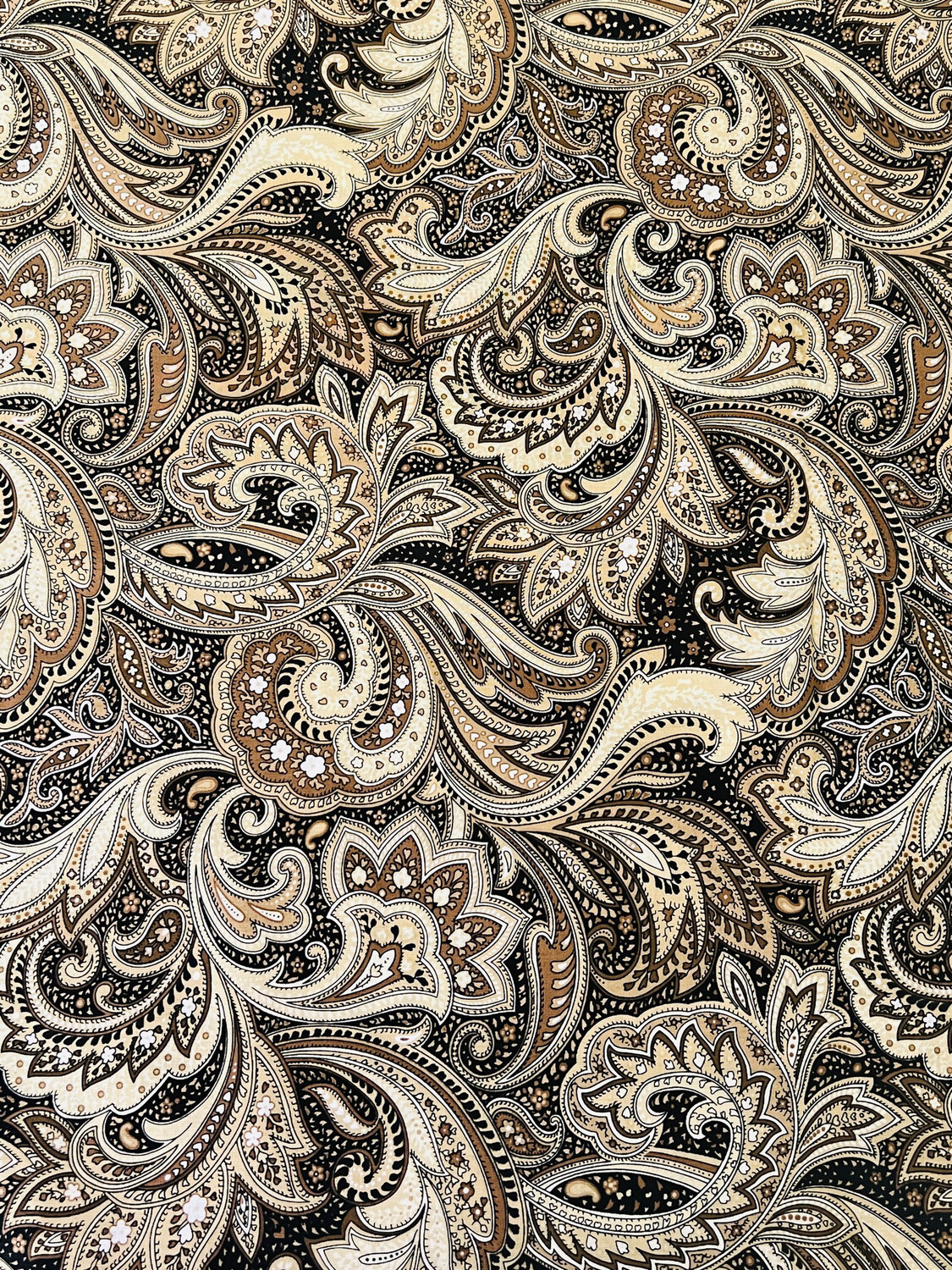 Mocha Paisley | Quilting Cotton | 112cm wide - 0.45m Piece