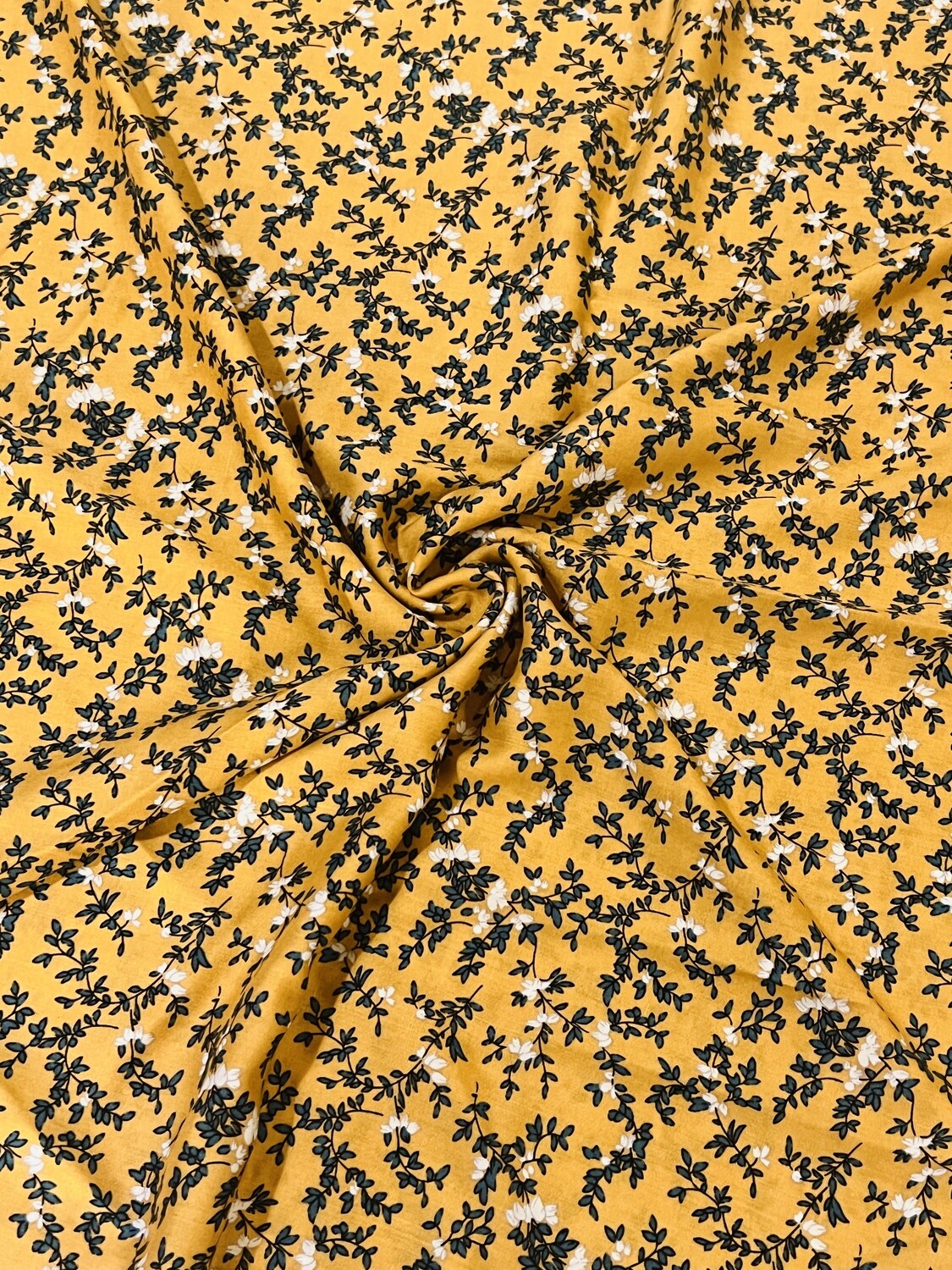 Floral on Mustard | Rayon | 140cm wide - Final Pieces