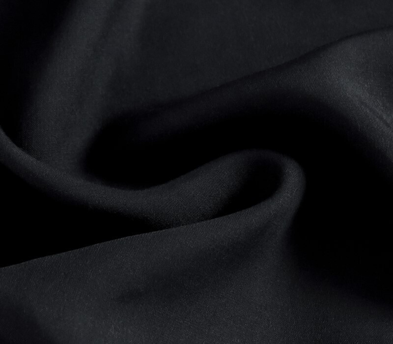 Black Solid | Rayon | 155cm Wide - Remnants