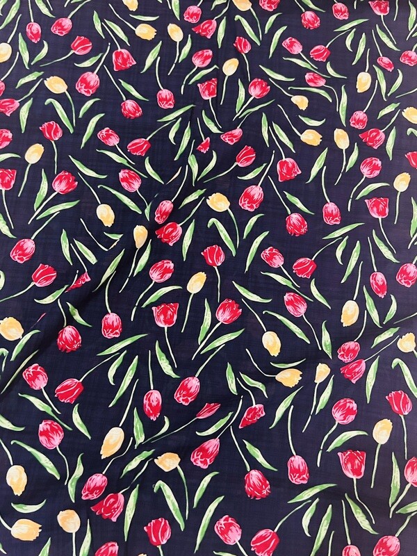 Tulips | Cotton Crepe | 148cm wide - 0.6m Piece