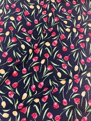 Tulips | Cotton Crepe | 148cm wide - 0.6m Piece