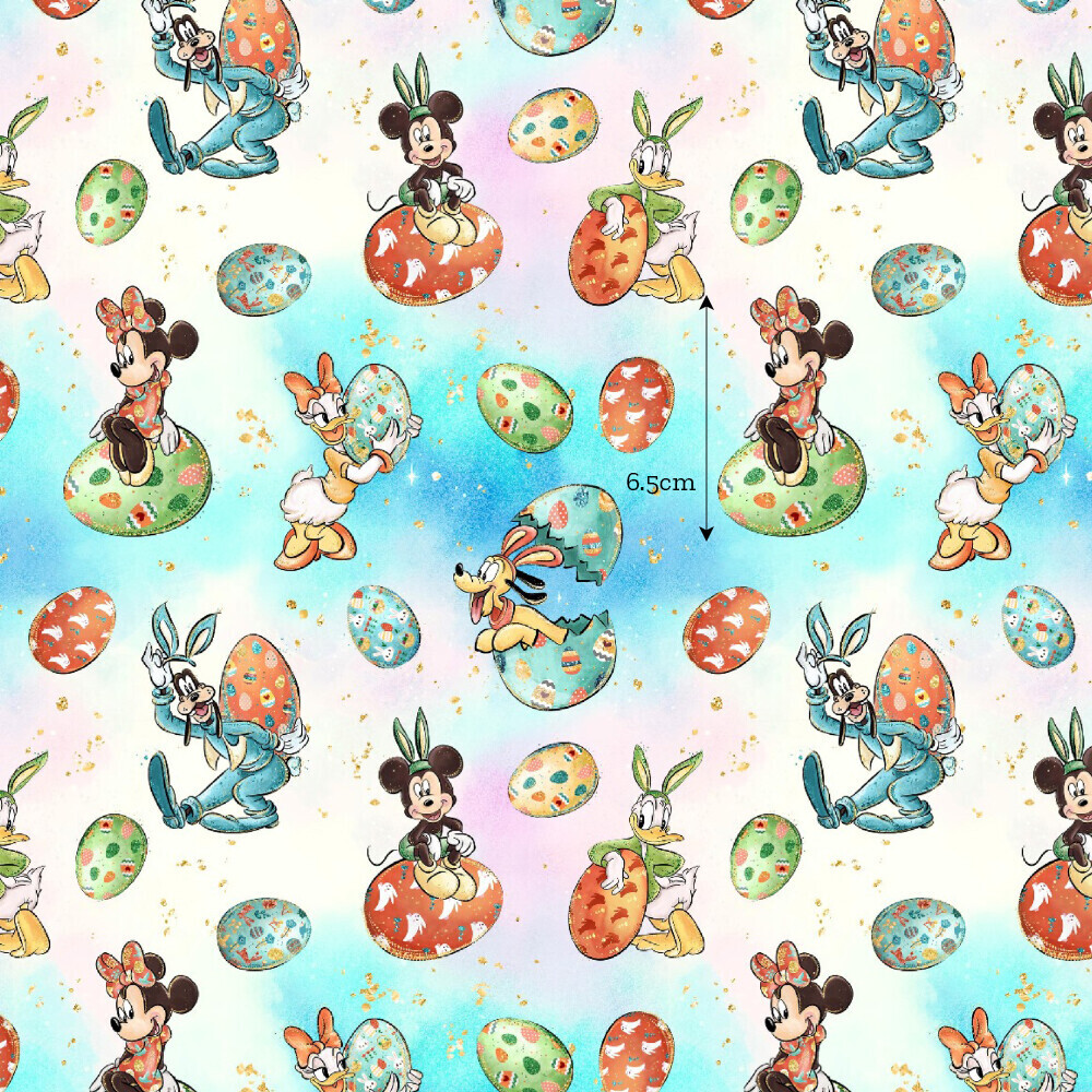 Mickey &amp; Friends Easter Eggs | Digital Print Custom Cotton Poplin | 112cm wide