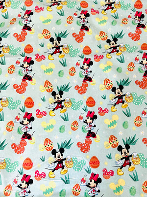 Mickey & Minnie Egg Hunt | Licensed Quilting Cotton | 112cm wide