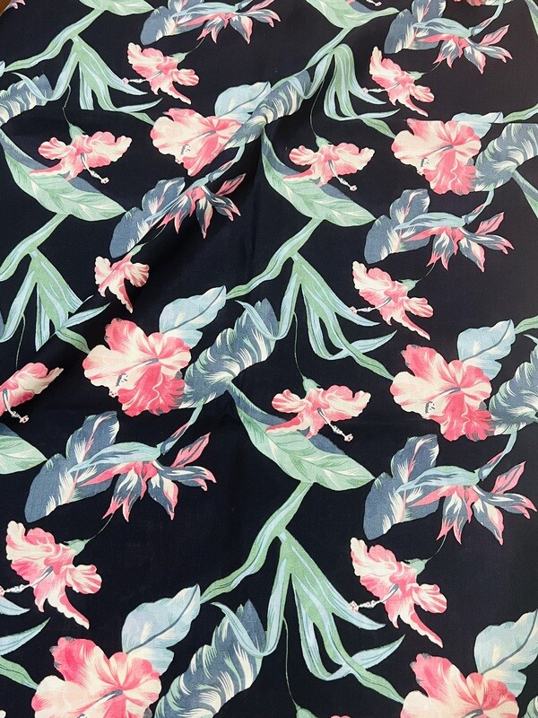 Midnight | Linen Cotton Blend | 150cm wide - 1.75m Piece